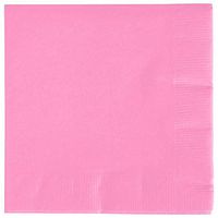 Party Prints 3ply 5" x 5" 100-Count Premium Disposable Cocktail/Beverage Napkins - Candy Pink