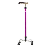 Walking Stick, Elderly Crutch, Aluminum Alloy Walking Canes with Sponge Ergonomic Handle 9 Adjustable Height Levels for Elderly Men or Women Disabled Cane in Pink with 4 Legs Non-Slip Base