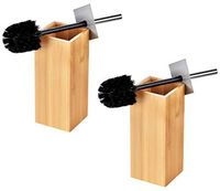 ToiletTree Products Deluxe Toilet Brush with Stainless Steel Handle and 100% Bamboo Wooden Holder (2 Pack)