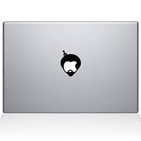 The Decal Guru 2054-MAC-15X-BLA Afro Apple Logo Decal Vinyl Sticker, 15" MacBook Pro (2016 & Newer), Black