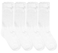 Carolina Ultimate Mens Non-Binding Diabetic Cotton Crew Socks 4 Pair Pack (Shoe Size: 12-16 / Sock Size: 13-16, White)