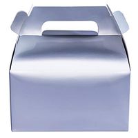 25-Pack Gable Metallic Silver Candy Treat Boxes,Small Goodie Gift Boxes for Wedding and Birthday Party Favors Box 6.2 x 3.5 x 3.5 inch