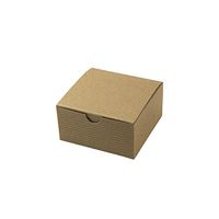 4x4x2" 10 Boxes Recycled Natural Kraft Pinstripe Gift Boxes