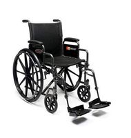 Everest & Jennings Advantage LX Wheelchair, Detachable Desk Arms & Swingaway Footrests, 18" Seat, Silvervein Color