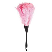 Feather Duster-Turkey Feather Cleaning Duster Soft Brush with Black Handle Home Furniture Car Cleaning Tools (5 Colors) (Color : Pink)