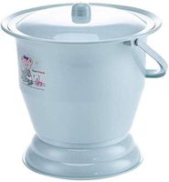 ASGON Potty Urinals for Men and Women, Bedroom Urinal Chamber Pots with Lid Design Basin Chamber Pot Toilet Portable Toilets- to Prevent Odors from Escaping-Blue