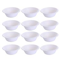 Healifty 100PCS Disposable Paper Bowls DIY Painting Bowls for Party Dinnerware Picnic Camping BBQ -350ml (White)