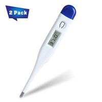 Digital Thermometer, 2 Pack Basic Body Thermometer with Accurate and Fast Readings, Oral, Rectal, Underarm Thermometer Tests Fever for Newborns, Babies, Kids, and Adults