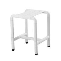 Bath Stool Bathroom Stool Bath Chair Shower Stool Change Shoe Bench Stainless Steel (Color : White, Size : 47.5cm)