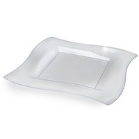 Wavetrends Square Dinner Plate (Pack of 120) Color: Clear, Size: 11.5" W x 11.5" D