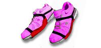 Carpet Gliders for Dance Fitness Such as Salsa, Zumba, and Line Dancing, Adjustable Zgliderz with 'Stay-on Heel Strap' ! One Size fits All! (Red)