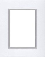Pack of (2) 18x24 Double Acid Free White Core Picture Mats Cut for 13x19 Pictures in White and Nantucket Grey