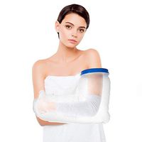 Adult Arm Cast Cover for Shower - Coobee Reusable Waterproof Bandage Protector Keeps Casts Dry Cast Sleeve Covers Wound of Full Arm, Hands, Wrists, Elbow, Burns (25 * 17.8 * 7.8 inch)