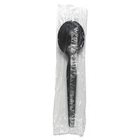 Boardwalk SSHWPSBIW Heavyweight Wrapped Polystyrene Cutlery, Soup Spoon, Black, 1000/carton