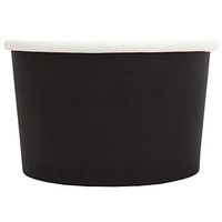 [100 Count] Black Paper Ice Cream Cups - 4 oz Eco-Friendly Dessert Containers - Perfect For Your Yummy Foods! Many Colors & Sizes - Frozen Dessert Supplies