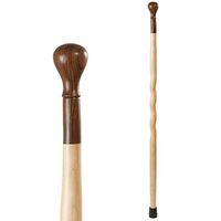 Handcrafted Wood Walking Cane - Made in the USA by Brazos - Twisted Maple Bocote Knob - 37 Inches