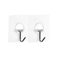 Meidexian888 2Pcs Strong Transparent Wall Hooks, Strong Transparent Suction Cup Sucker Wall Hooks Hanger For Kitchen Bathroom