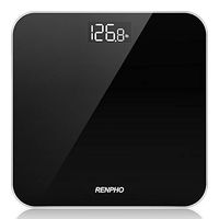 RENPHO Digital Bathroom Scale, Highly Accurate Body Weight Scale with Round Corner Design, Lighted LED Display, 400 lb, Black
