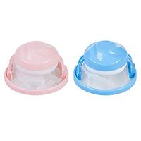 Pollyhb Reusable Washing Machine Floating Lint Mesh Bag Portable Washer Lint Catcher, Hair Filter Net Pouch, Washer Hair Catcher, Floating Ball Pouch (2 PC, Pink,Blue)