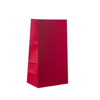Party Favor Bag - 50 Pack Red Kraft Paper Lunch Food Grade Gift Bags for Chinese New Year, Valentine's Day, Christmas and 4th of July - 5"x3"x9"