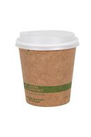 World Centric 100% Biodegradable, 100% Compostable Paper PLA-Lined 12 Ounce Kraft Coffee Hot Cup and Lid Combo, 100 Pack