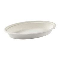 CiboWares Molded Fiber 24 Ounce Oval Bowls, 9 Inch x 6 Inch x 1-3/8 Inch, Made from Disposable Bagasse Sugarcane, Case of 250