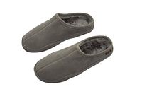 PRO 11 WELLBEING Suede Orthotic Slipper with Full Length Arch Support Insoles for Ultimate Comfort 44/ EU Grey Black