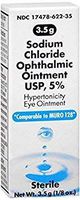 Akorn Sodium Chloride 5% Ophthalmic Ointment 3. 5 gm (Pack of 2)