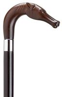 Unisex Horse Head L Black Maple Cane, Brown Handle  -Affordable Gift! Item #HAR-9140900