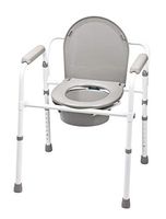 MediChoice Commode Chair, Height Adjusts from 17 Inches to 23 Inches in 1 Inch Increments, Includes Pail with Cover & Splash Shield, 300 lb. Weight Capacity, (1 Each) 