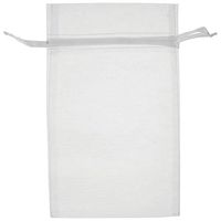 Organza Drawstring Gift Pouches White 5 1/2 x 9 Pack of 10