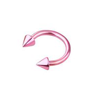 4pc 16G 1.2mm Horseshoe Bar Circular Barbell Ring Eyebrow Lip Nose Cone Spike Best Beauty Womans Party Jewerly Creative Accessories Women | Colors - pink