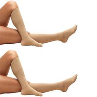 Truform 8808 Anti-Embolism Knee Length Closed Toe 18 mmHg  Stockings, Beige, Large (Pack of 2)