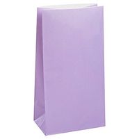 Lavender Paper Party Bags, 12ct