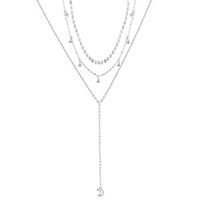 Meolin Silver hand multi-layer wafer chain multi-drilling moon necklace for Woman Jewellery