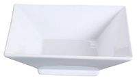 Yanco LK-408 8.5" Square Bowl with Foot, 28 oz Capacity, Porcelain, Bone White, Pack of 12