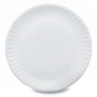 9" Round Uncoated Paper Plate (5 Boxes - 100 Plates per Box) - AB-310-12-20