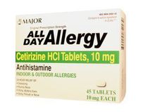 Major Pharmaceuticals All Day Allergy Cetirizine 10mg Tablets, 45 Count