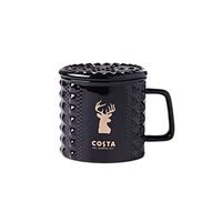 HUIJUNWENTI Mug, Creative Ceramic Cup, Couple Cup, Coffee Cup, Milk Cup, Office Cup with Lid, Tea Cup, 355ml Cups, (Color : Black)