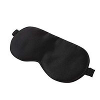 100% Silk Eye Mask，Super Smooth Soft Eye Sleep Mask with Adjustable Strap Works with Every Nap Position Sleeping Aid/Blindfold for Sleeping Travel Nap (Black)