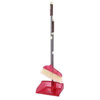 Broom and Dustpan With Long Handle Telescopic Up Extra Long Handle Soft Brush Broom and Dustpan Non-stick Hair Windproof Stainless steel rod Broom Set Home Kitchen Lobby Floor Garden clea