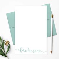 Cute Calligraphy Personalized Notepad with Name, 50 Sheets, Personalized Stationery/Stationary, Personalized Gift, Variety of Colors, 4.25" x 5.5"