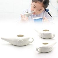 Ceramic Neti Pot 250ML White Yoga Professional Nasal Cleansing Pot Nose Cleaning Pot Nasal Washer Lead-Free Ceramic Nasal Irrigation Pot 19x9x6cm