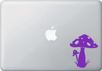 Magic Mushrooms - Macbook or Laptop Vinyl Decal (3.5"w x 4.25"h) (Purple)