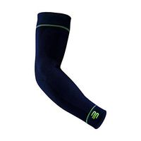 Bauerfeind Sports Compression Arm Sleeves (1 Pair) - Gradient Compression to Improve Oxygen and Blood Circulation in Arms - Air Knit Fabric Breathable, Durable, Washable (Navy, Large/Short)