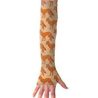 MZ-HY Men Women Fashion Sports Arm Sleeves Orange Fox Pattern UV Protection Performance Arm Sleeve (1 Pair)