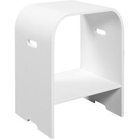 CP Backless Shower Bench Stool Chair Bathroom Shower Seat, Natural Acrylic Stone (White)