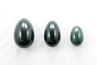 Authentic Nephrite Jade Yoni Eggs for Women-Green-Health and Wellness- Kegel, Reiki, Exercise Pelvic Health Drilled with Hole with Pouch (Large)