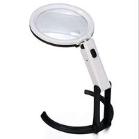 Desktop Magnifying Glass with Light Folding Illumination Reading Magnifier Rechargeable Handheld Loupe 2X 5X Optical HD Glass Lens