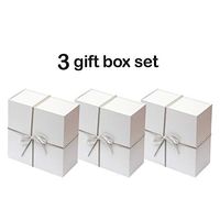 Collapsible Gift Box Set with Magnetic Closure (8x8x4, White/Grey)